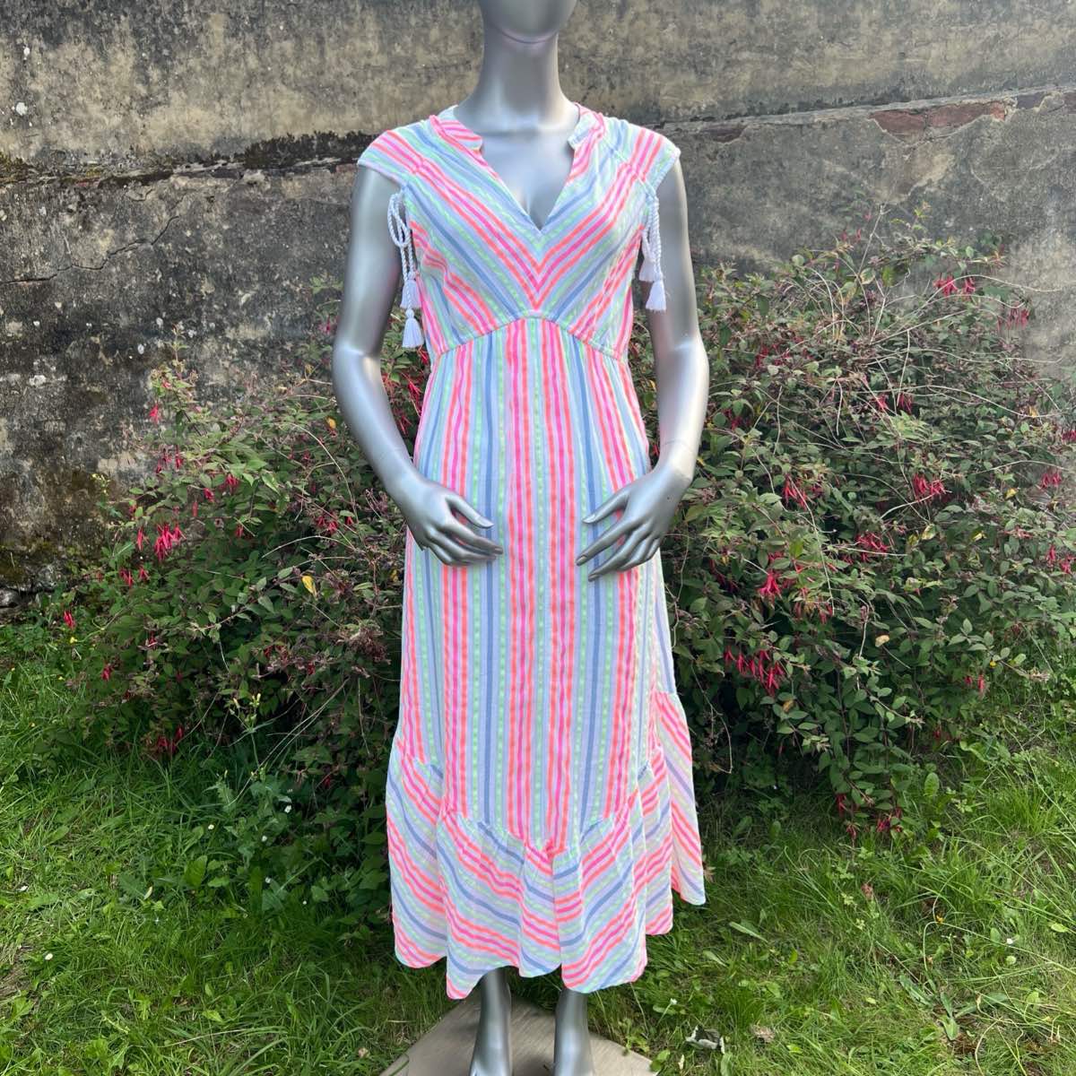 Hatley Millie Striped  Spring-Summer Maxi Dress Size Medium Beach,Holiday,City