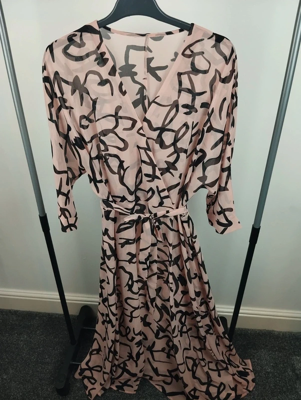 Pink and black women dress large size