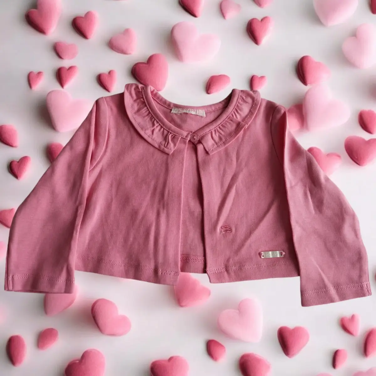Pink Baby Cardigan Cotton 2-4 Months 55 Cm