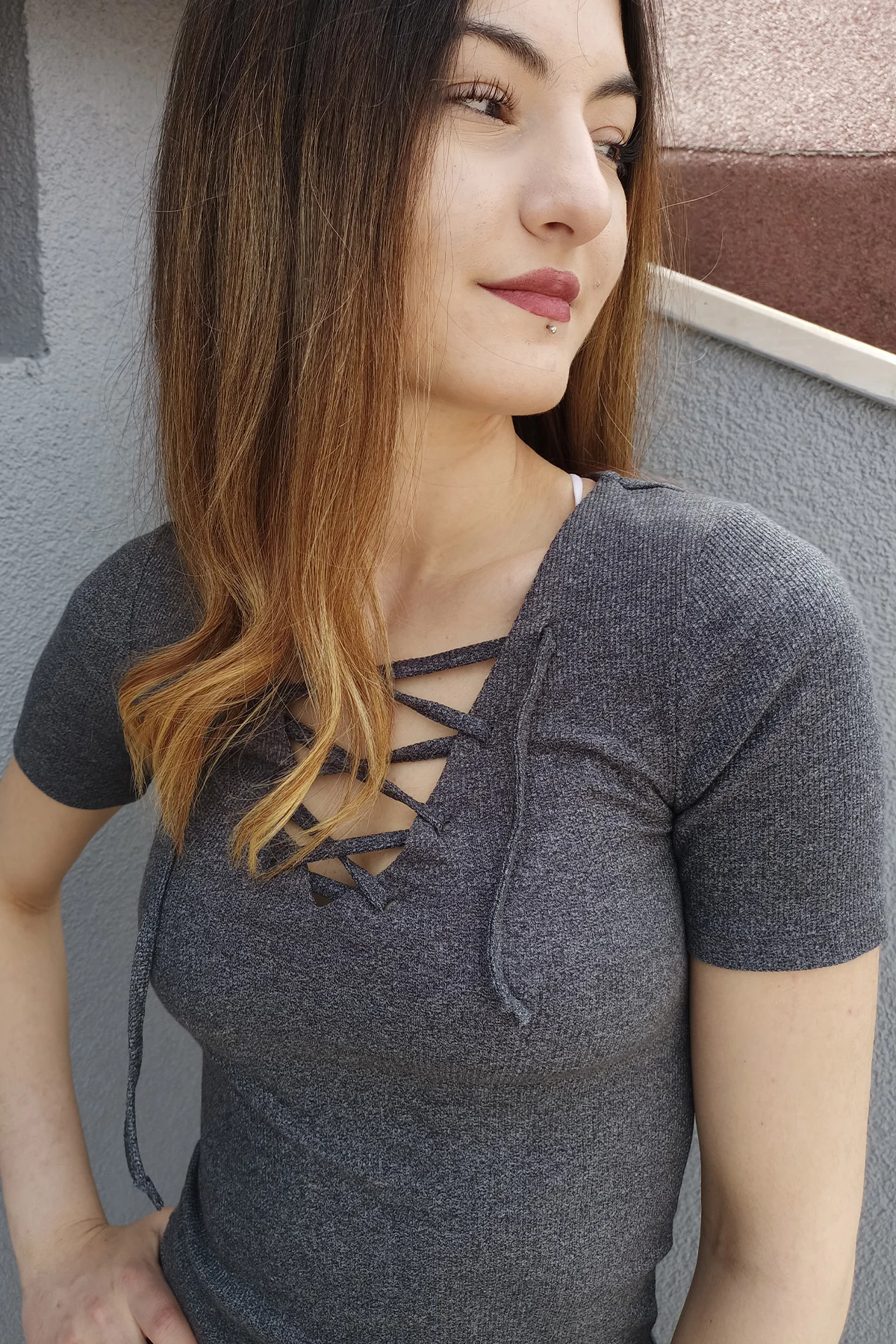 Grey Women T-shirt Size Xsmall