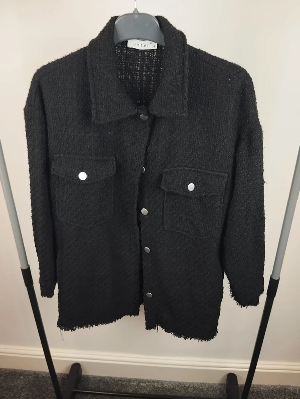 Black women fabric jacket for autumn medium size
