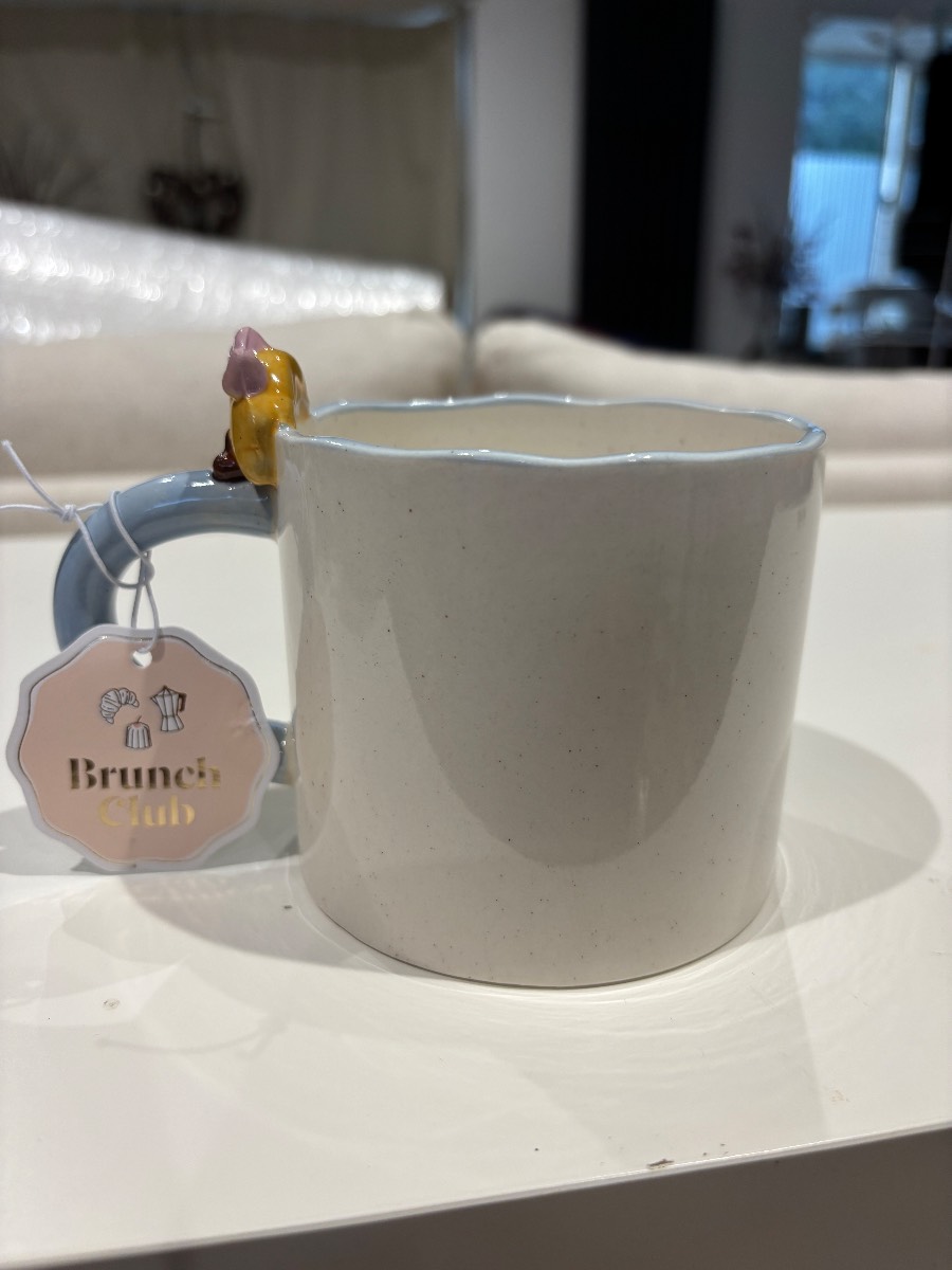 Brunch Club Croissant And Pink Bow Mug