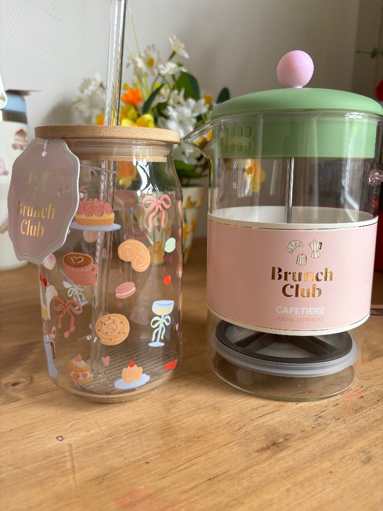 Brunch Club Coffee Set - Cafetiere & Matching Glass Cup