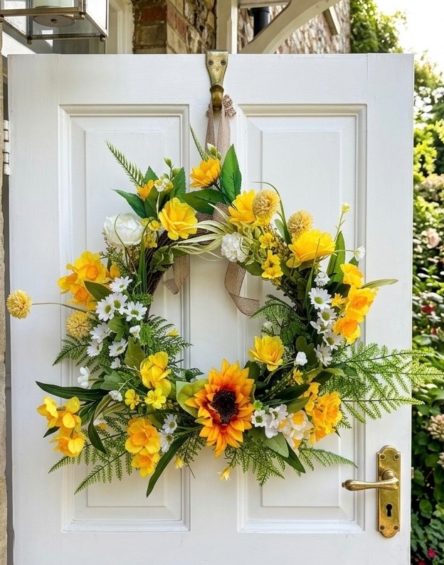 Bright Summer Faux Flower Wreath