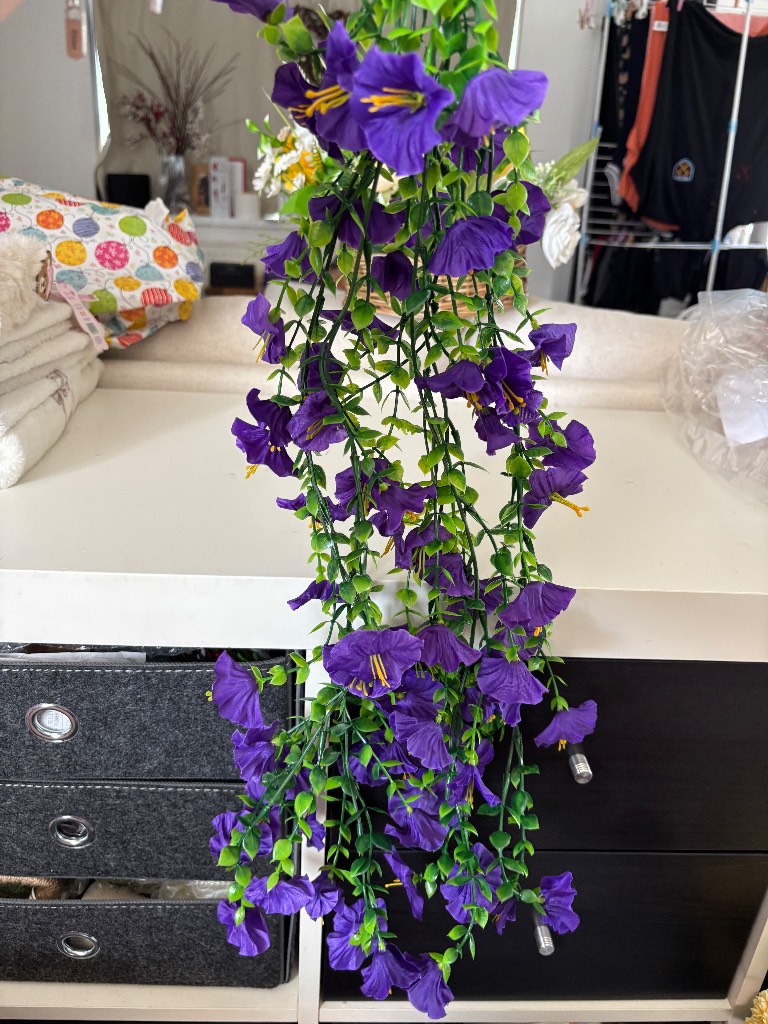 Beautiful Faux Purple Trailing Flower Garland