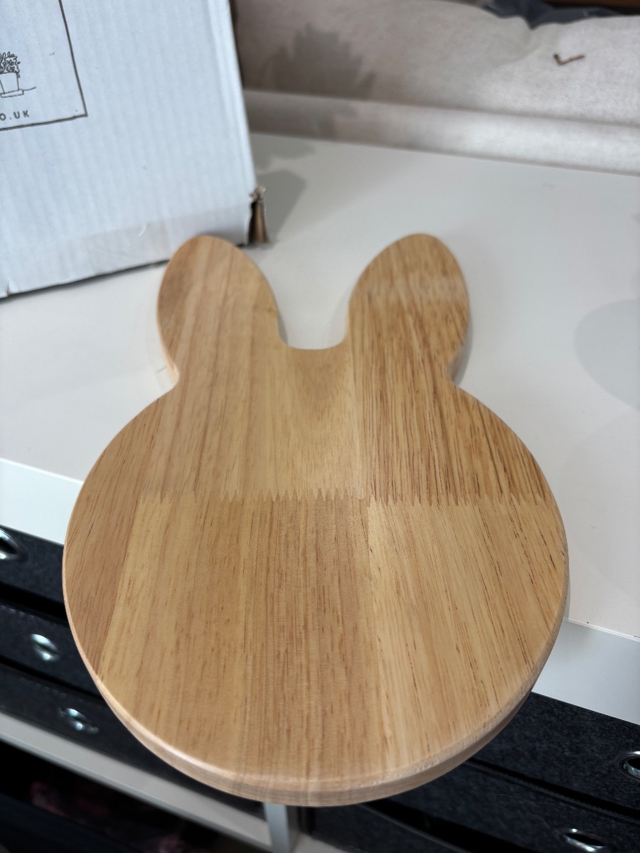 BNWT- Bunny Shaped Wooden Chopping Board / Serving Platter