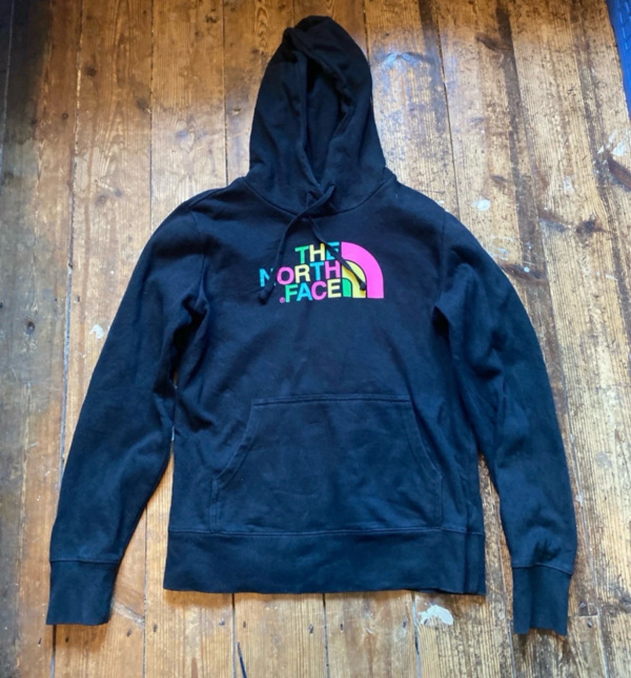 The North Face Women's Rainbow Logo Pullover Hoodie Black Size Small S/P