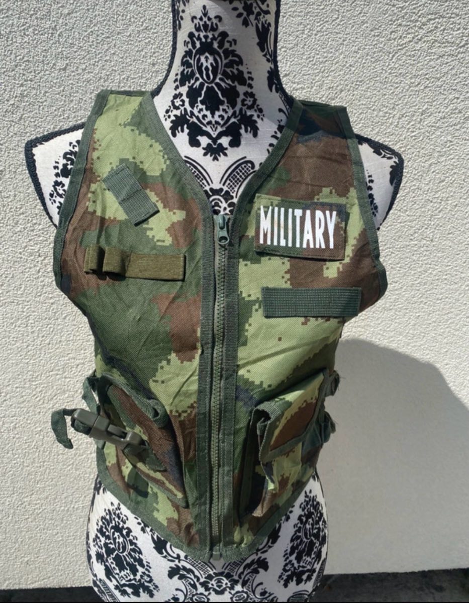 Kids Military Army Dress Up Costume Vest – Camo One Size (Ages 3-8)
