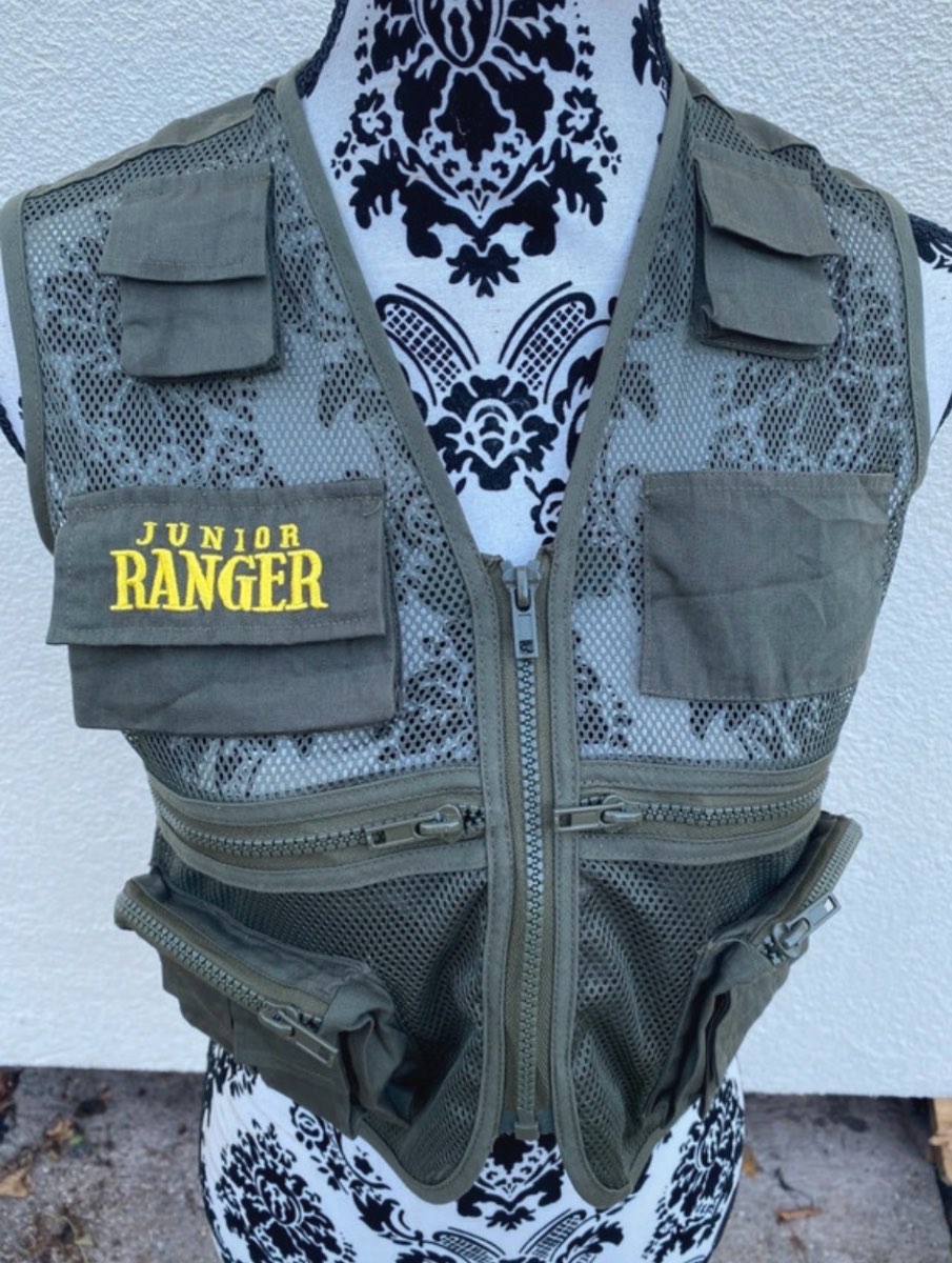Wild West vest Snap-Ons Junior Ranger Green Vest Kids Size Large L Outdoor Explorer