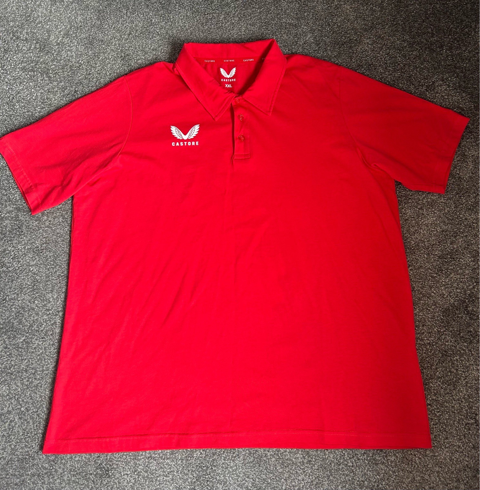 Castore men’s 100% cotton golf polo shirt - Red - XXL