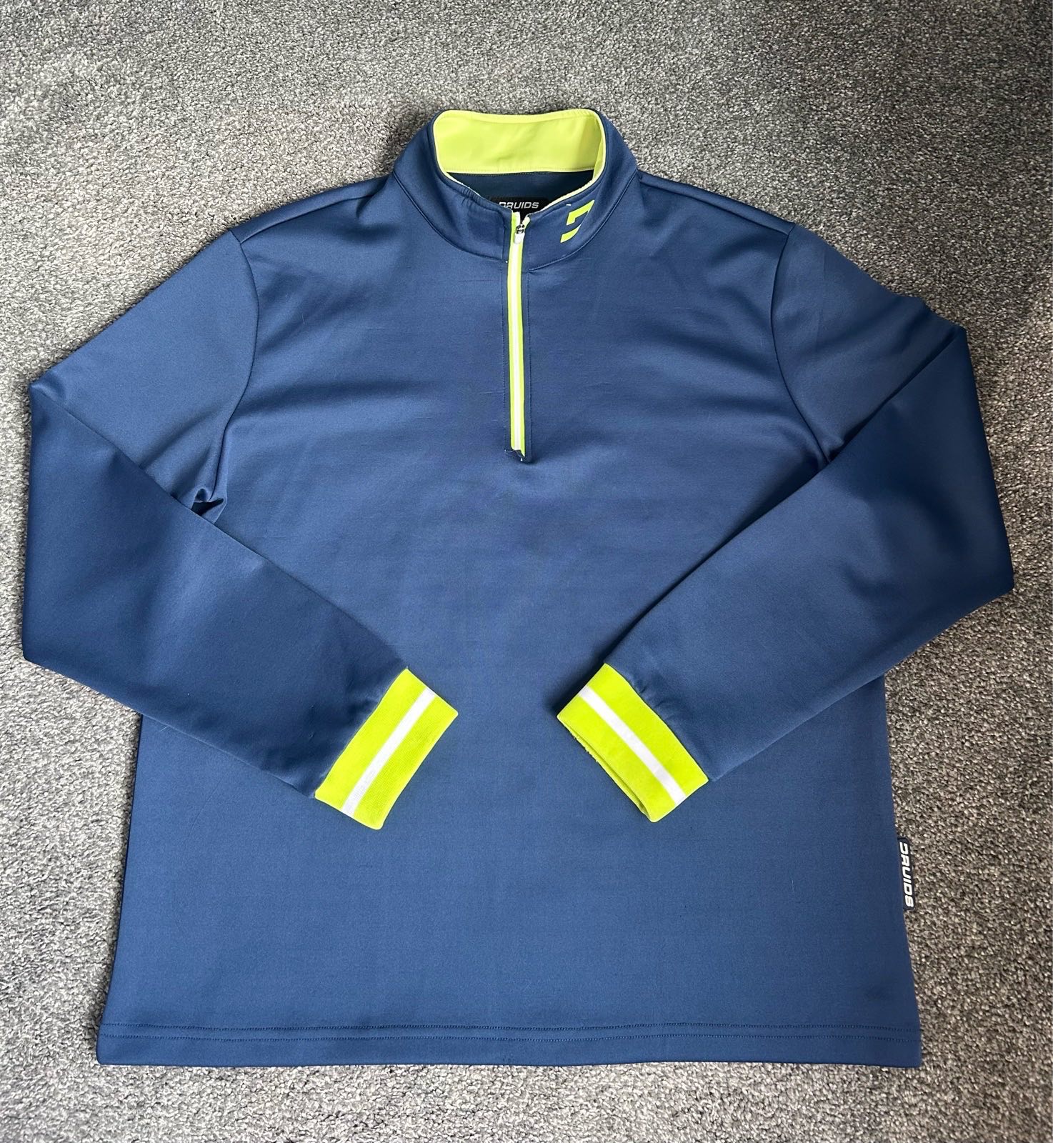 Druids men’s golf 1/4 zip pullover jumper - Navy/Neon - M