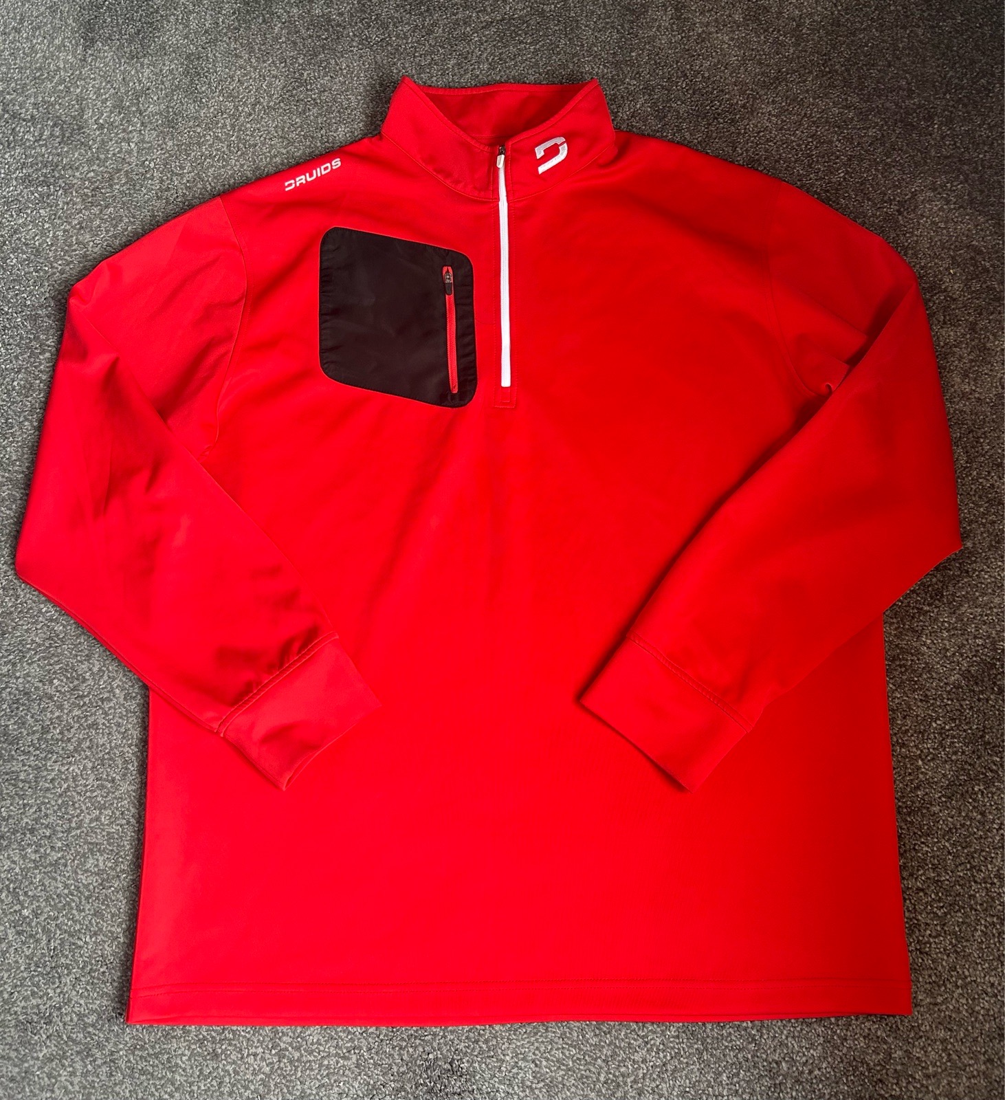 Druids men’s golf 1/4 zip pullover lightweight jumper - Red - XXL