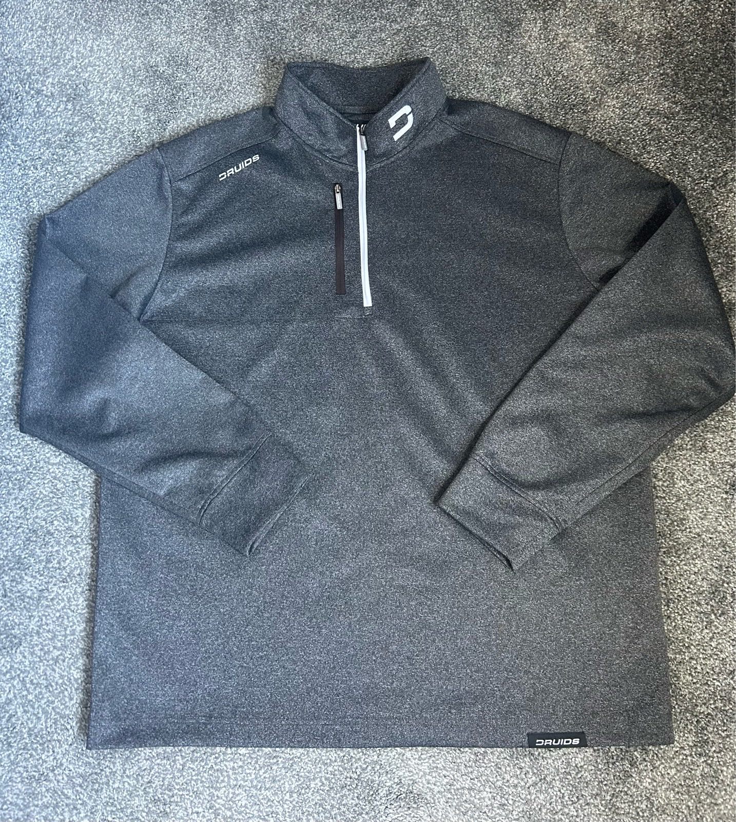Druids men’s golf 1/4 zip pullover jumper - Charcoal grey - XXL