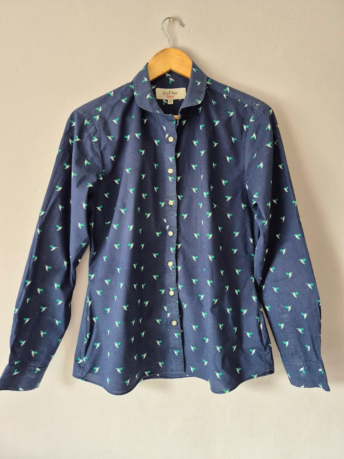 The Savile Row Company women's Bird print cotton shirt - Size UK12