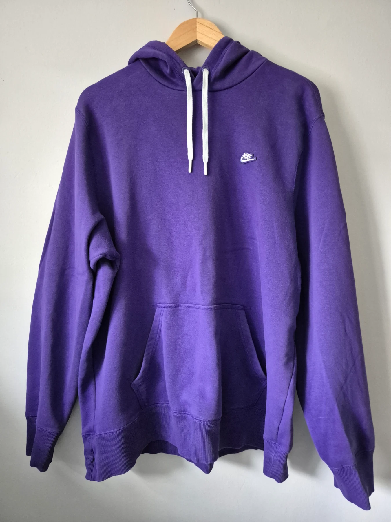 Nike Sportswear Purple Hoodie Men's XXL Embroidered Logo Fleece Sweatshirt