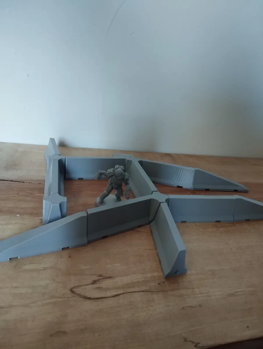 Set of 3d printed barricades for Warhammer and wargames
