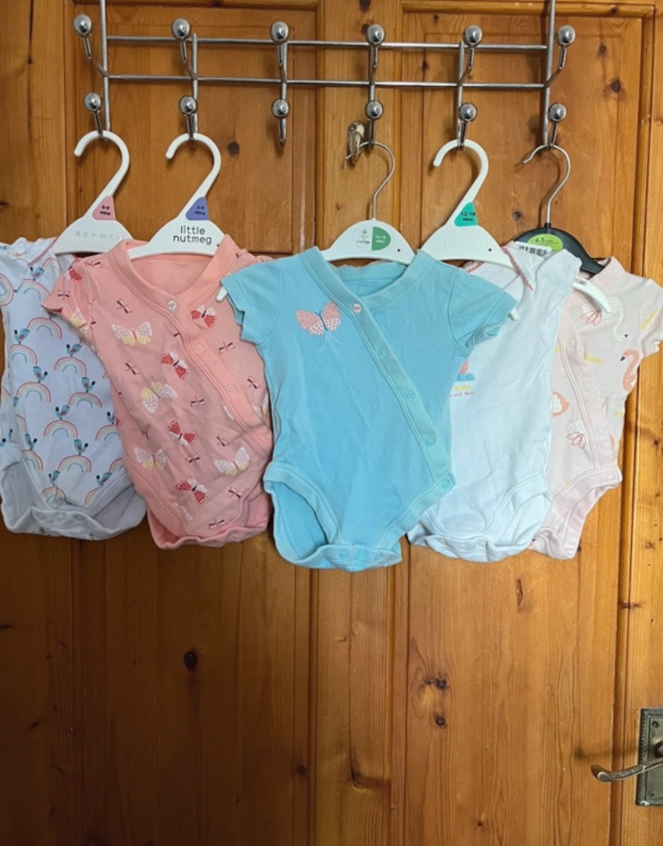 Sunny & Sal Up to 3 Months Bird & Butterfly 5x Bodysuit Set