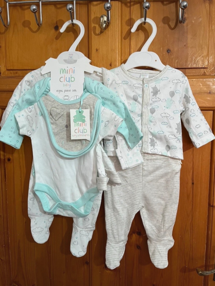 Boots Mini Club Small Baby Green & Grey 8 Piece Set