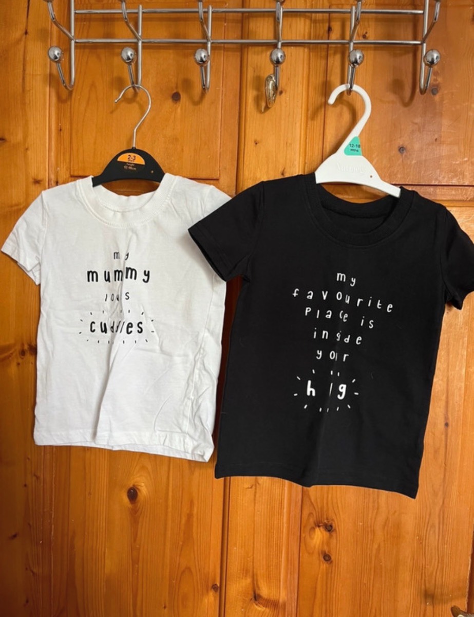 George Girls 12-18 Months Black & White Short Sleeve Mummy Slogan TShirts