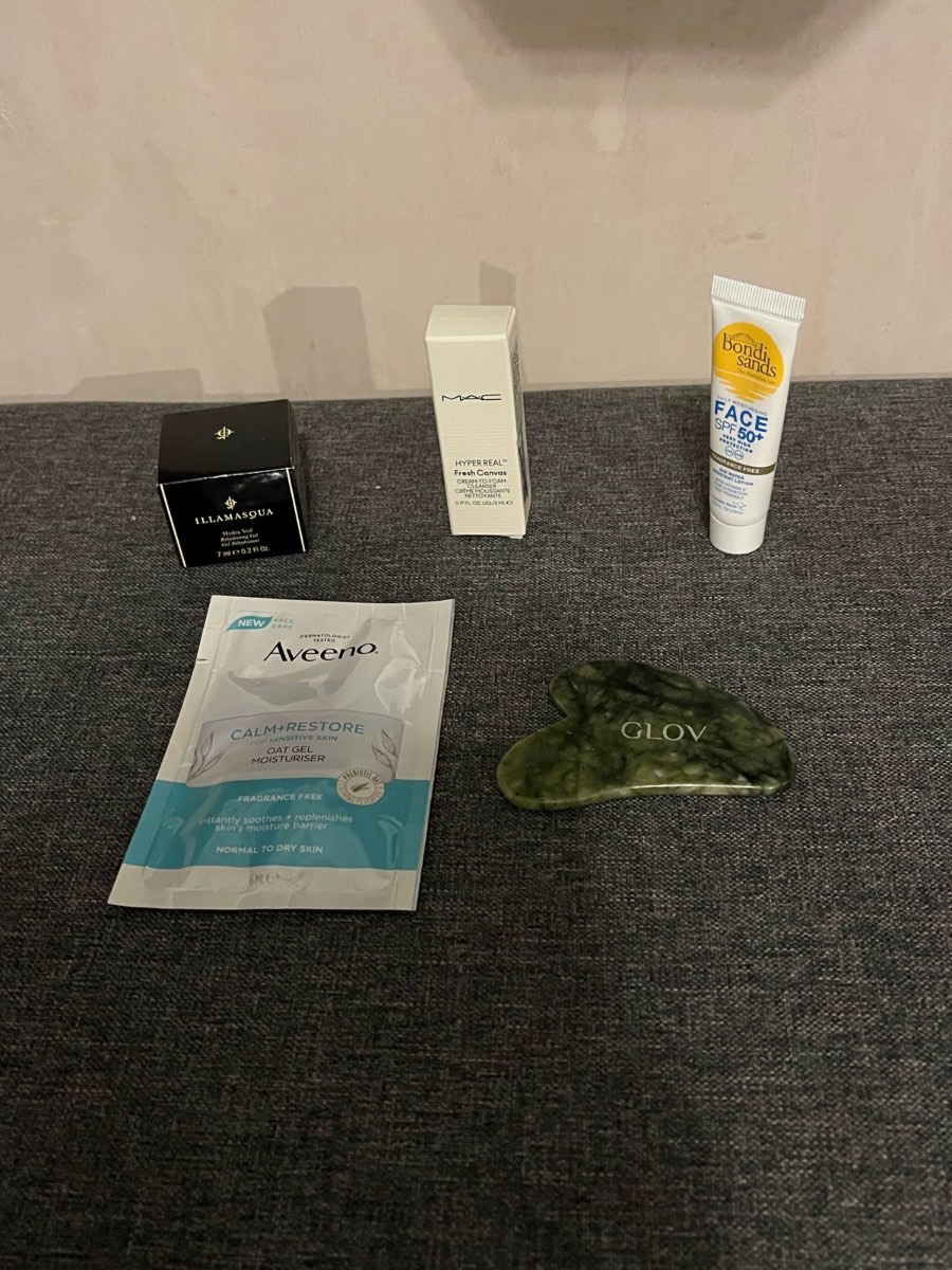 Mini Skincare Bundle - Mac Cleanser, Glov Facial Stone, Moisturiser, Bondi Sands SPF & Illamasqua