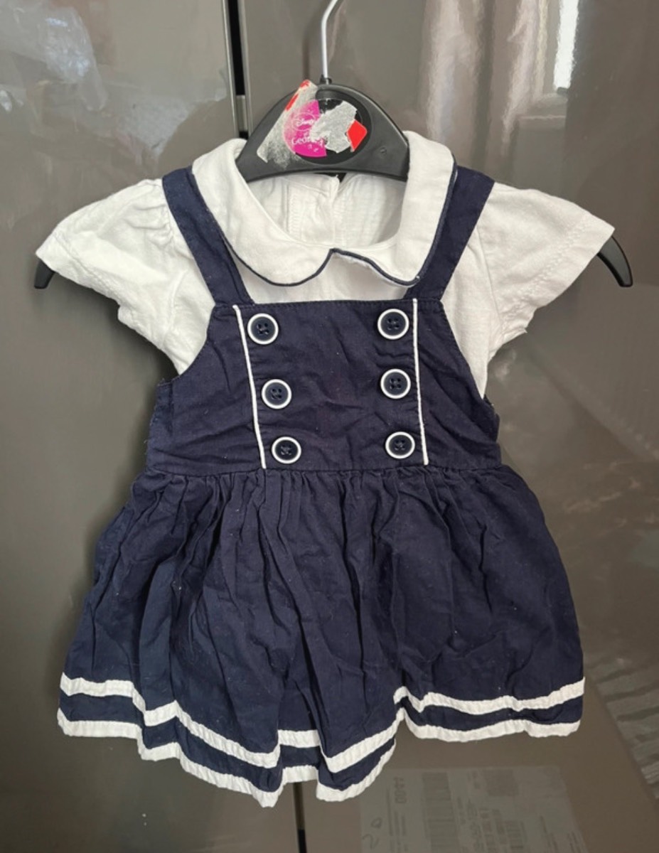 Matalan Girls 0-3 Months Navy Dress & T-Shirt Set