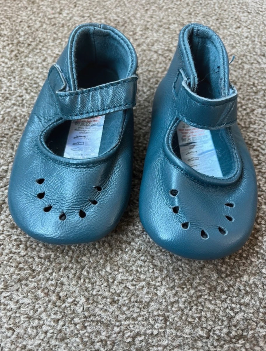 Mamas & Papas Girls 6-12 Months Blue Super Soft Mary Jane Shoes