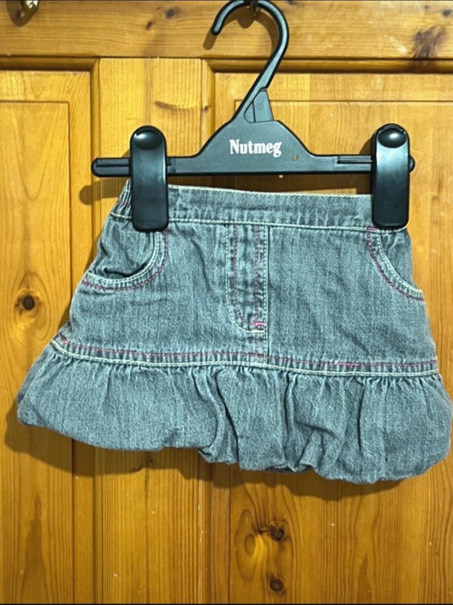 George Girls 6-9 Months Grey Denim Puffball Skirt