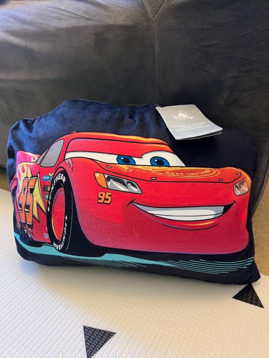 Disney Pixar Cars Lightning McQueen Blanket-in-a-Pillow Disneyland Exclusive