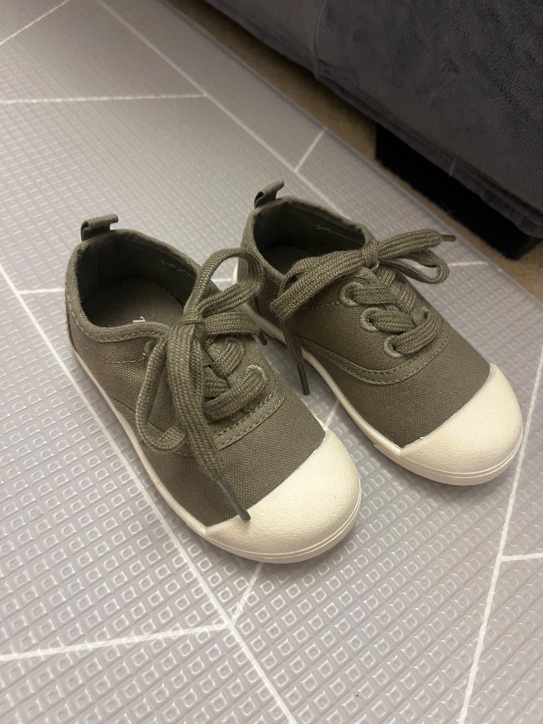 Zara Home Kids Khaki Canvas Sneakers Trainers