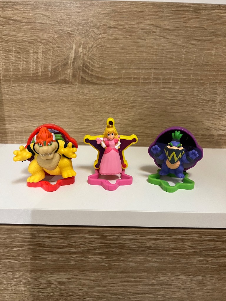 McDonald's Super Mario Bros Wonder Bowser Jr, Princess Peach & Bowser Figure Clip Nintendo