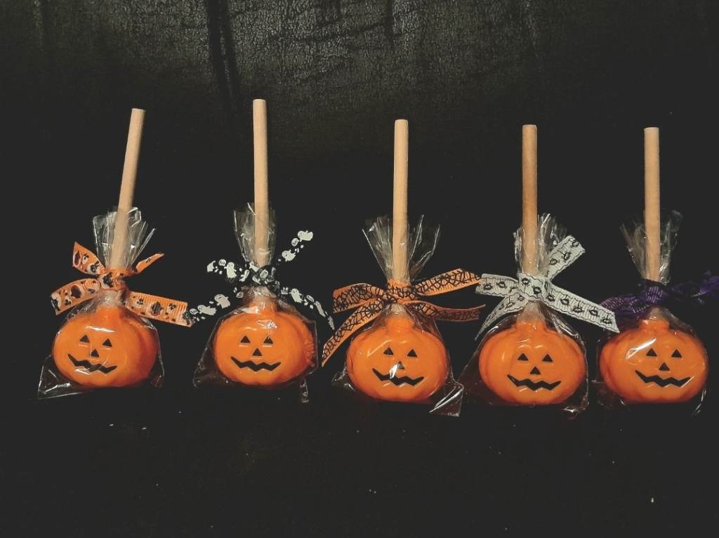 Faux halloween toffee apple decorations