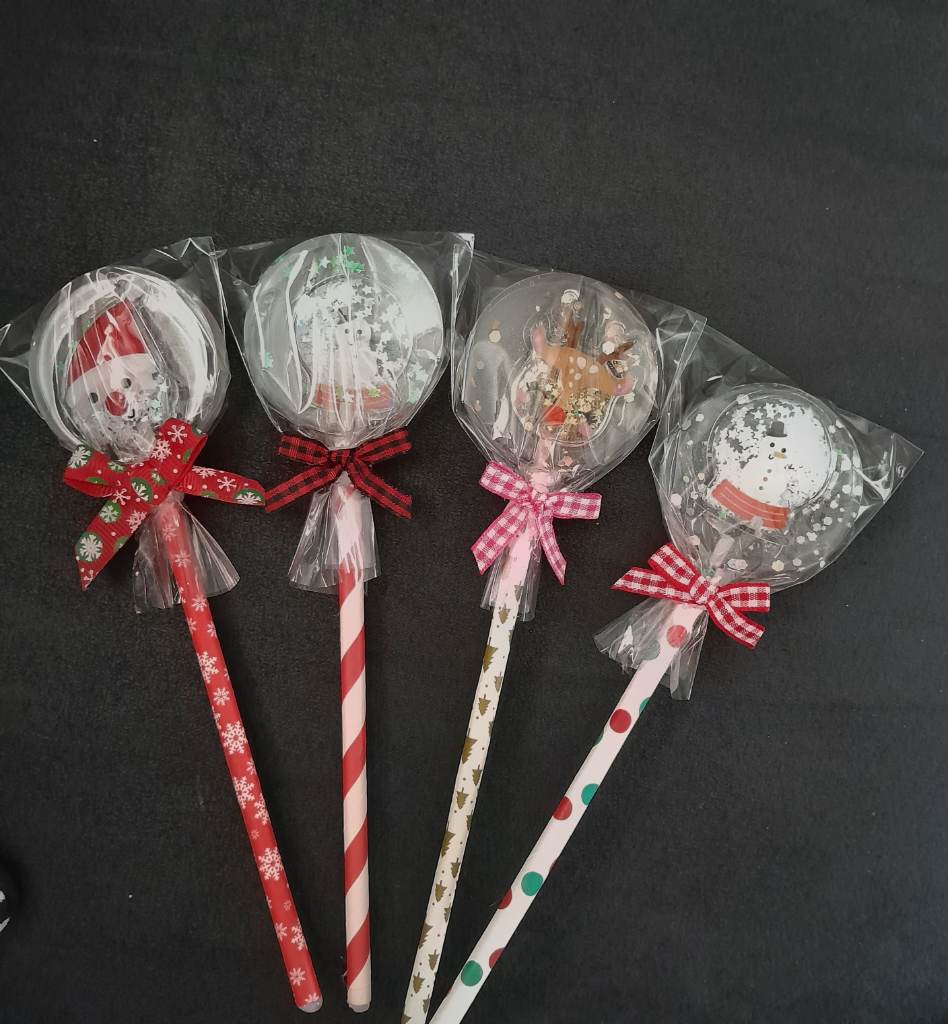 Resin faux xmas lolly decorations