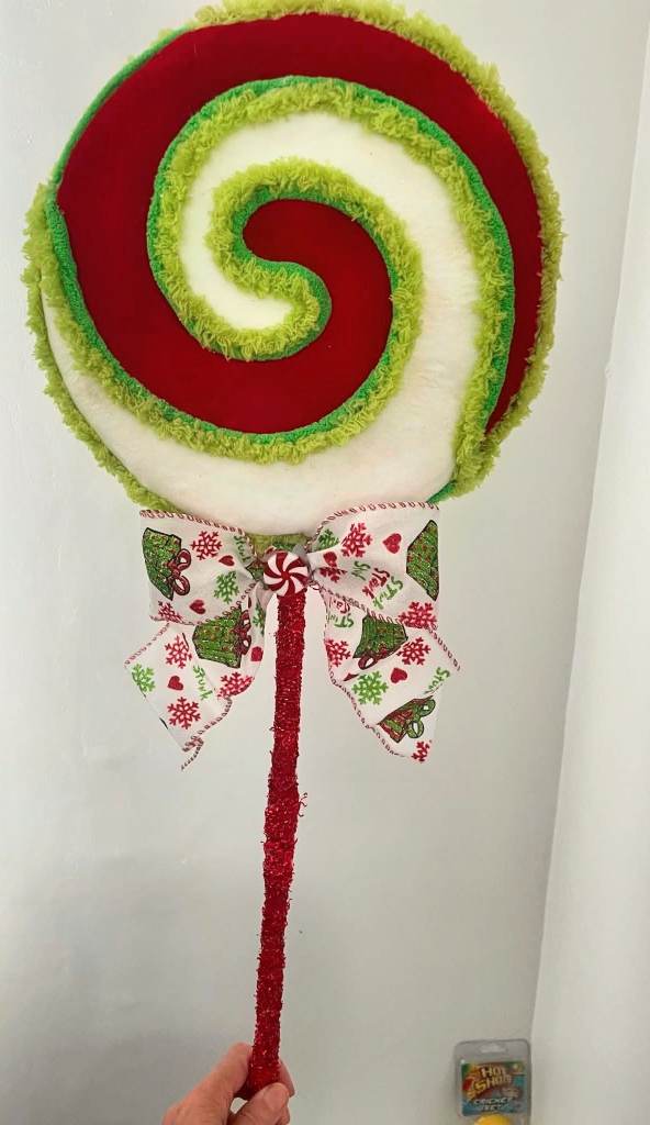 Large faux candycane  lolly decoration