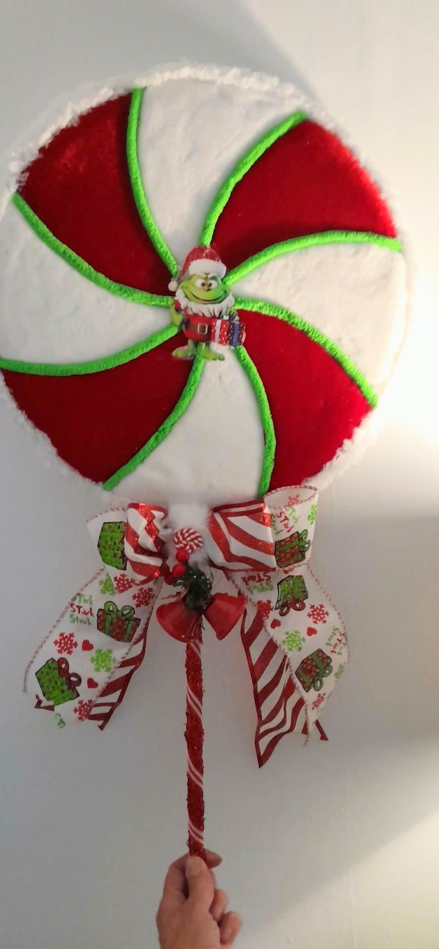 Extra large candycane  faux lolly decoration.