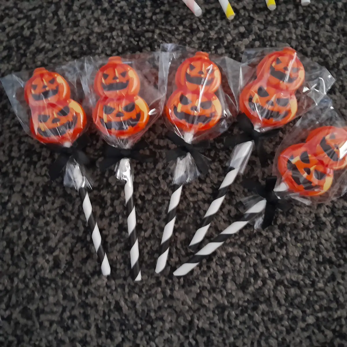 Faux Halloween lolly decorations