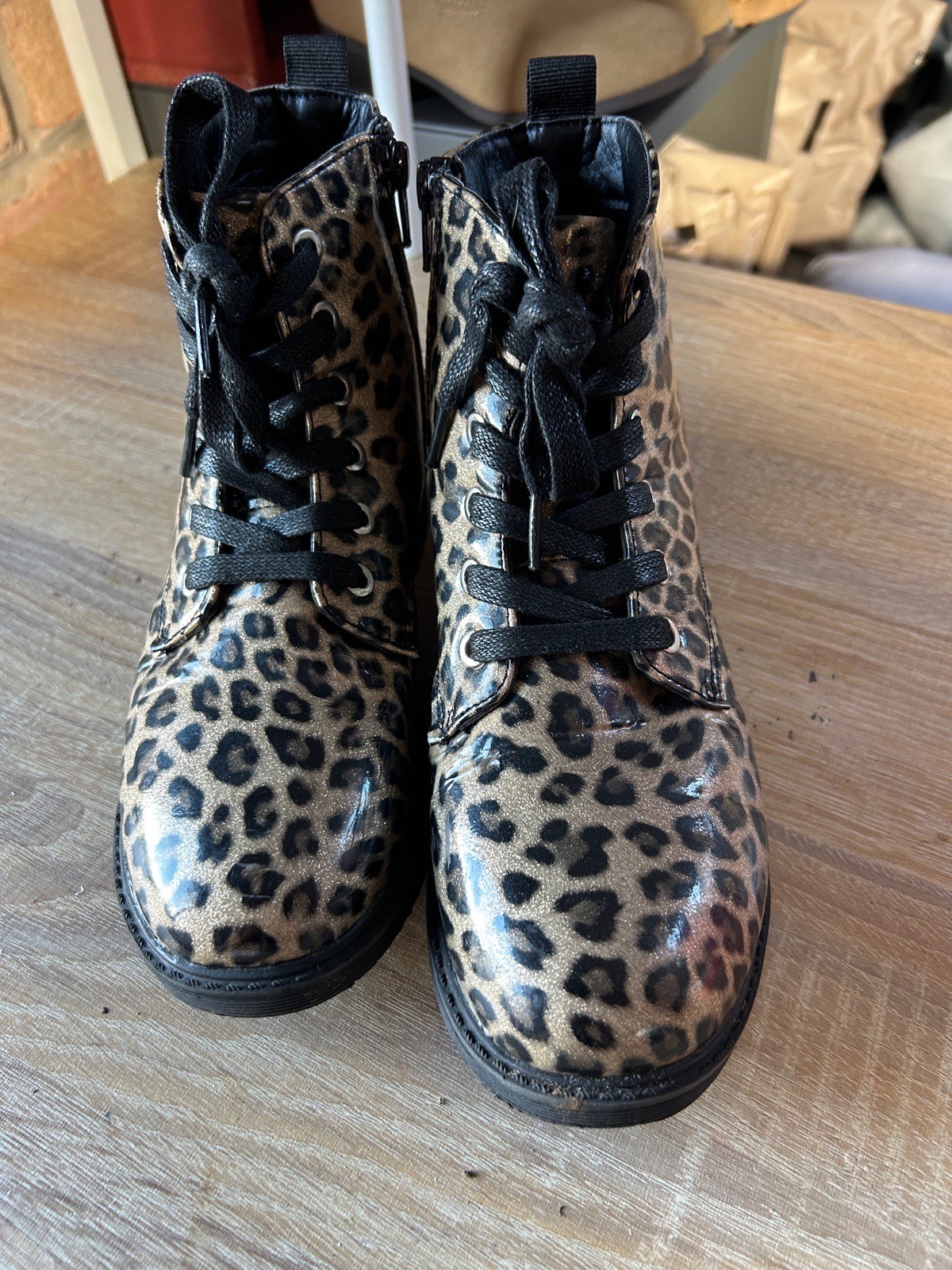 TU Sainsbury’s Girls Leopard Print Ankle Boots UK Size 2