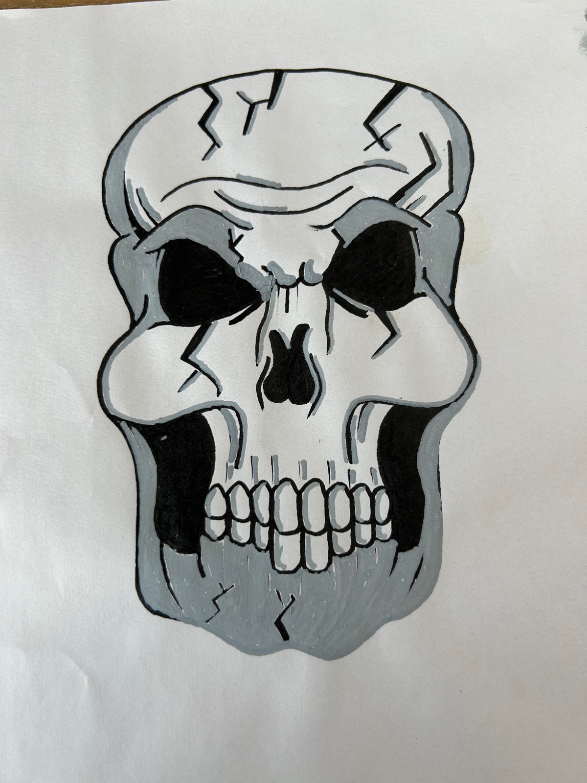 Original Hand Drawn Skull Artwork Gothic Halloween Alternative Art