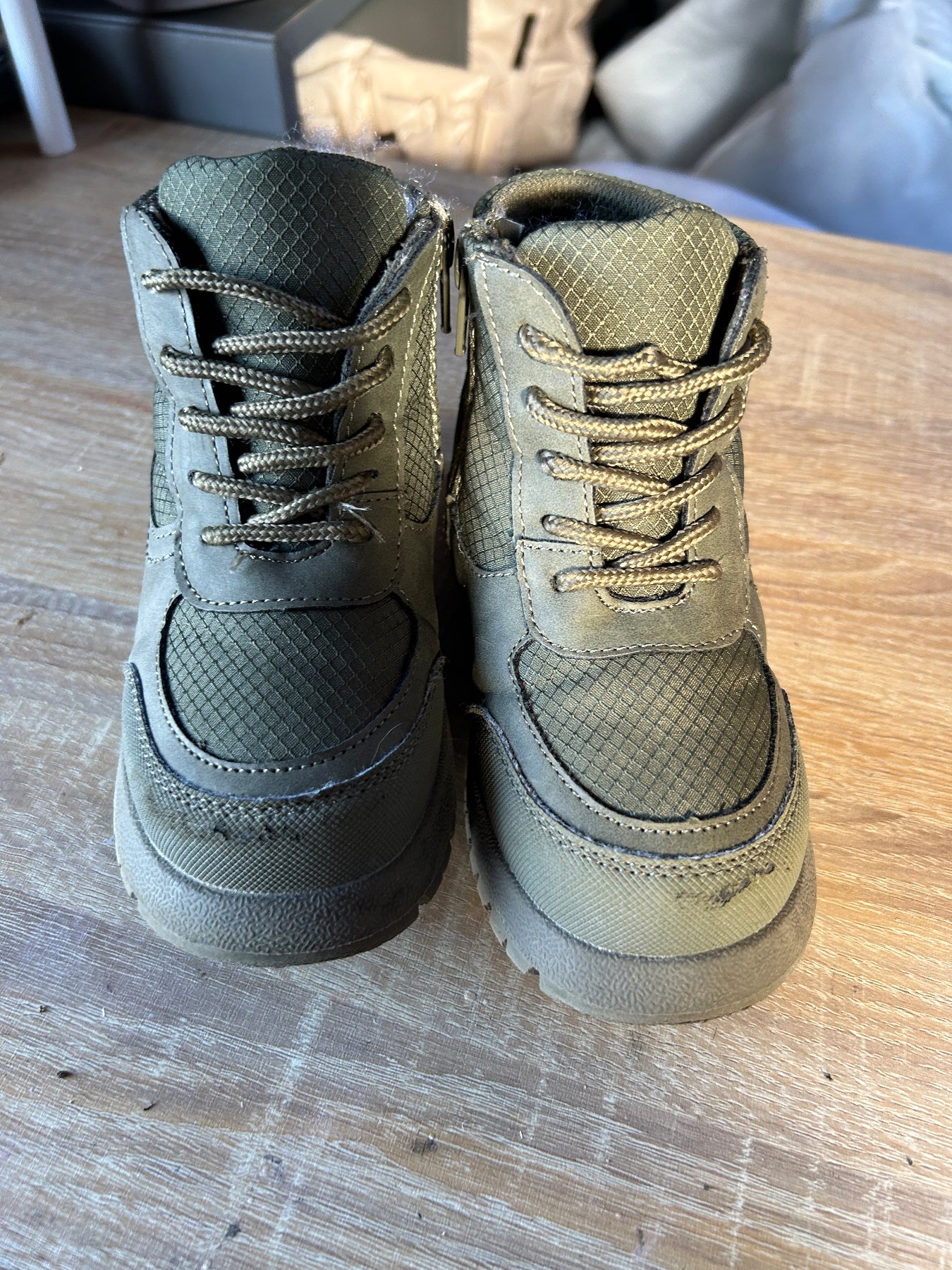 TU Sainsbury’s Boys Khaki Green High Top Boots UK 10