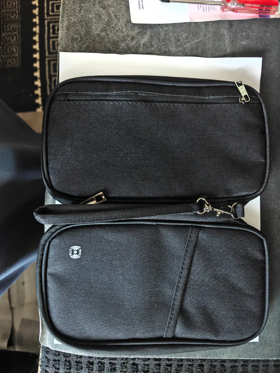 RFID Passport Holder Wallet | Signal Blocking Travel Organizer Black