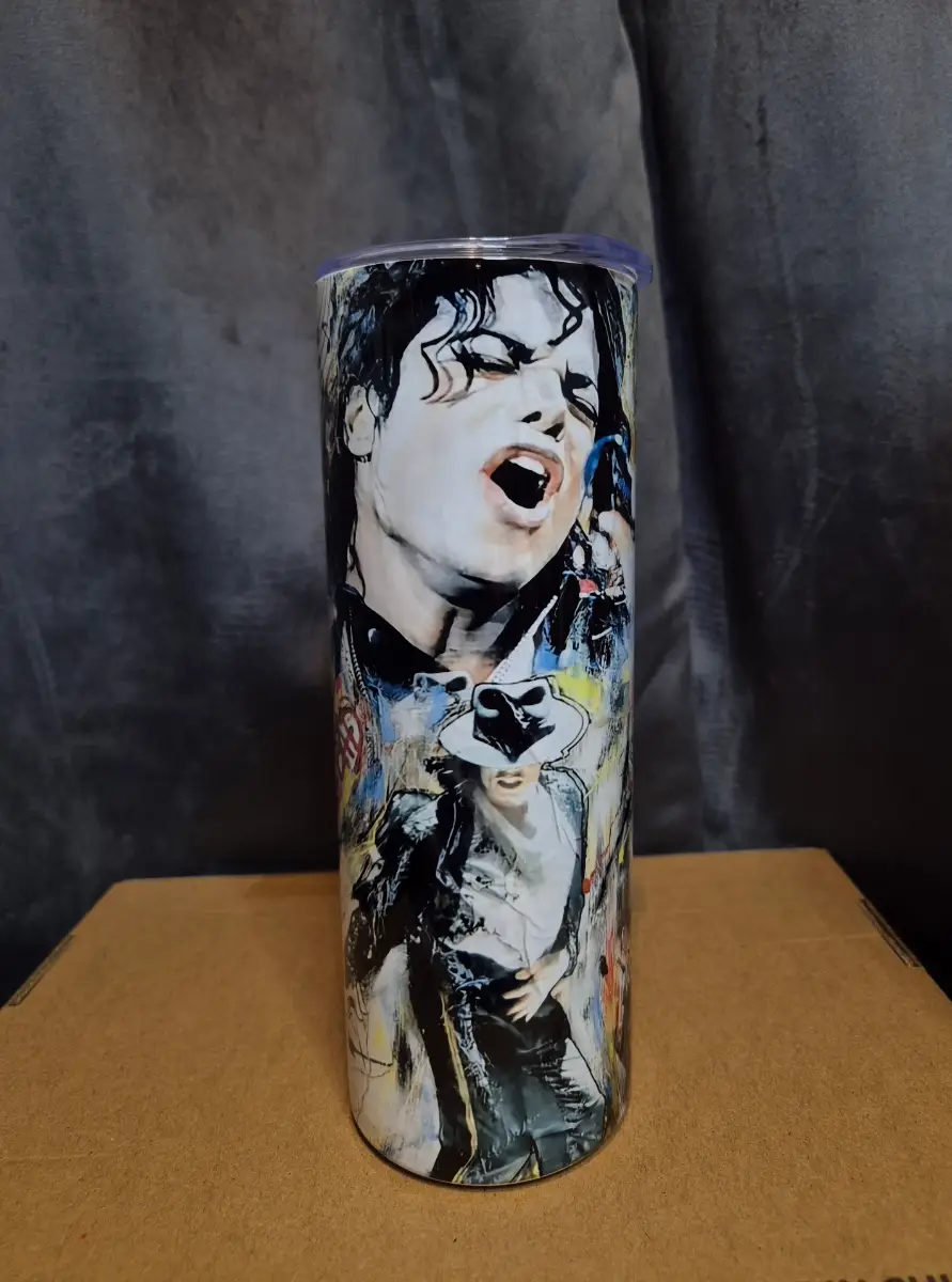 Micheal Jackson themed 20oz stainless steel tumbler