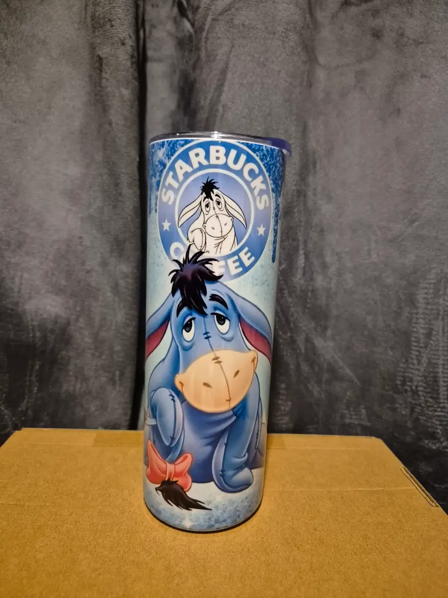 Eeyore themed 20oz stainless steel tumbler