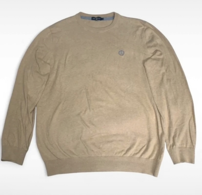Henri Lloyd Men’s Fine Knit Crew Neck Sweater  Beige/Sand XL