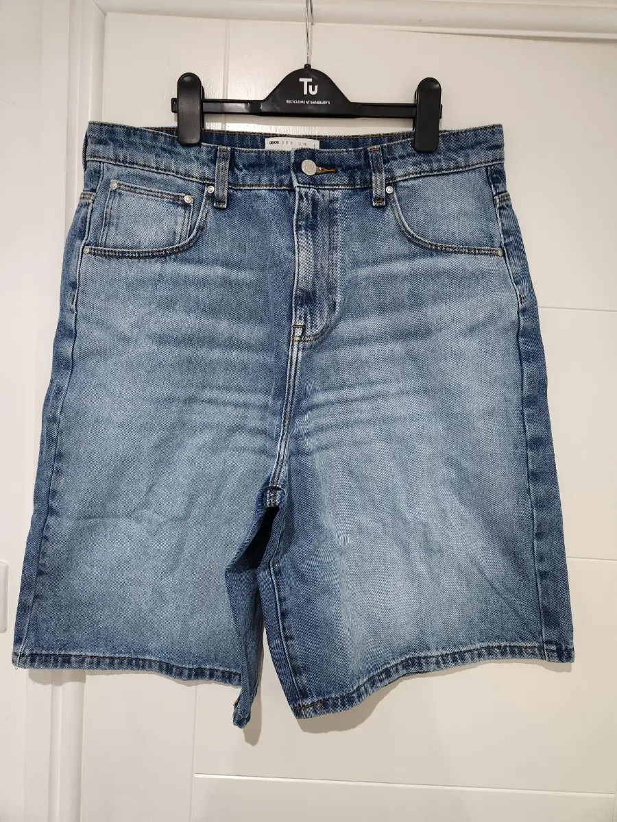 Asos Mens Denim Jorts Size 34 Waist Light Denim