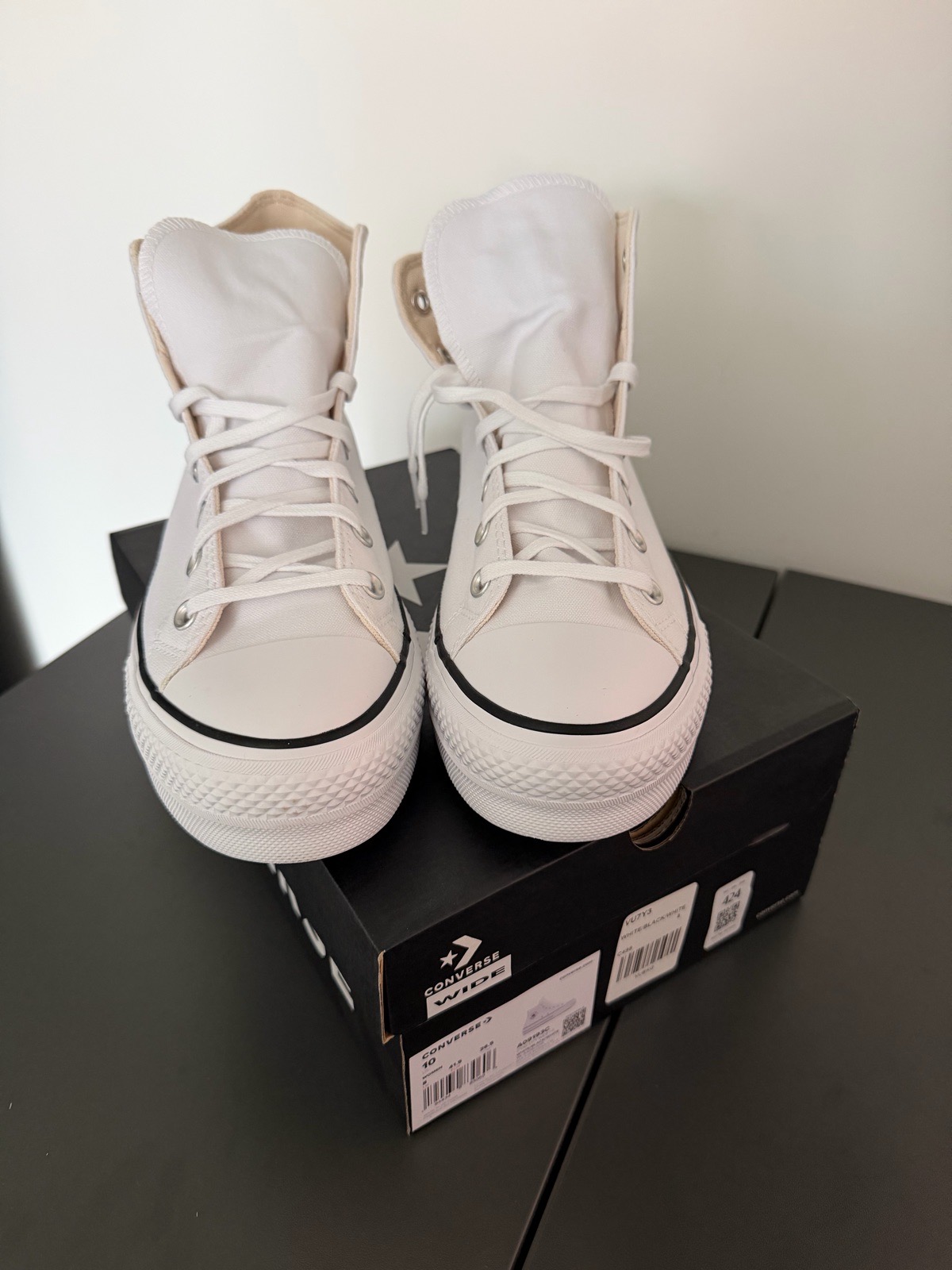 Converse Chuck Taylor All Star Lift Platform High Top Wide White UK 8