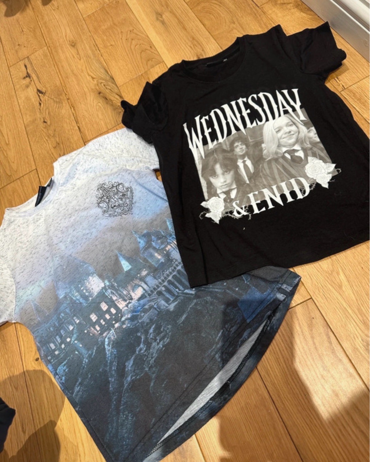 Age 9-10 Wednesday and Harry Potter bundle Tshirts Haloween