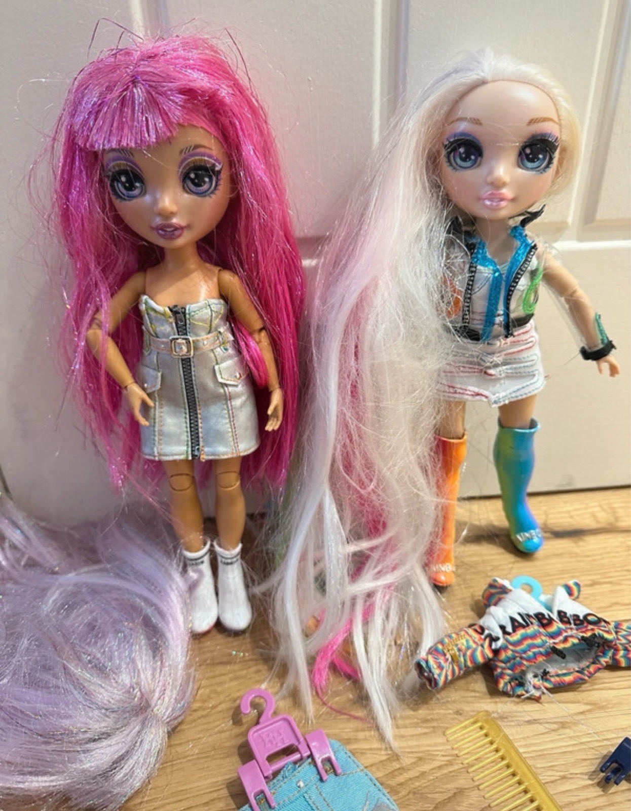 Rainbow high doll bundle clothes Amaya Raine and changeable hair doll