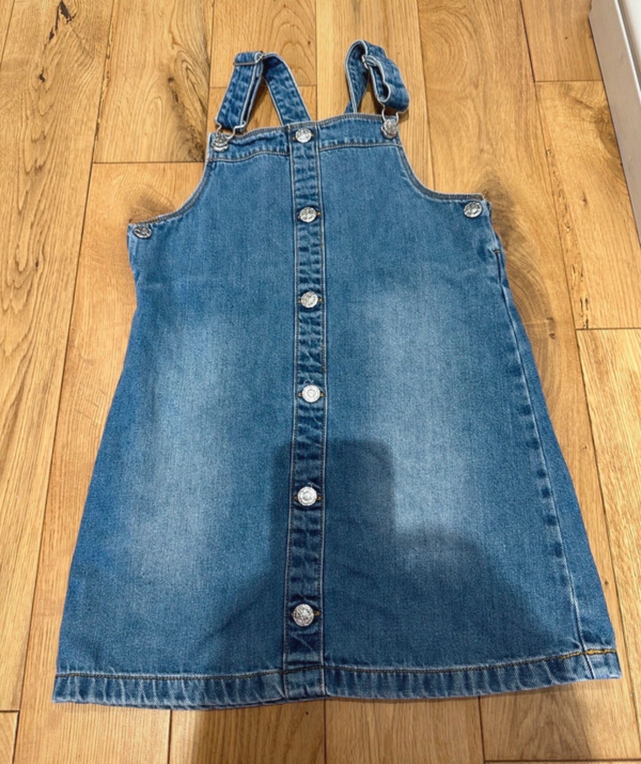 Age 9-10 denim pinafore cute funky all seasons