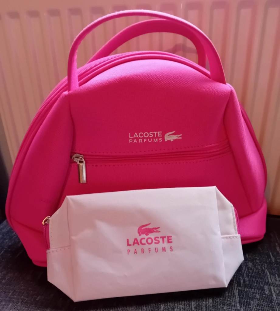 Lacoste parfums pink vanity bag and make up bag