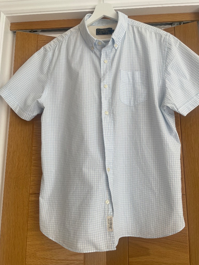 Men’s blue & white cotton checked shirt Hammond & co by Patrick Grant size XL