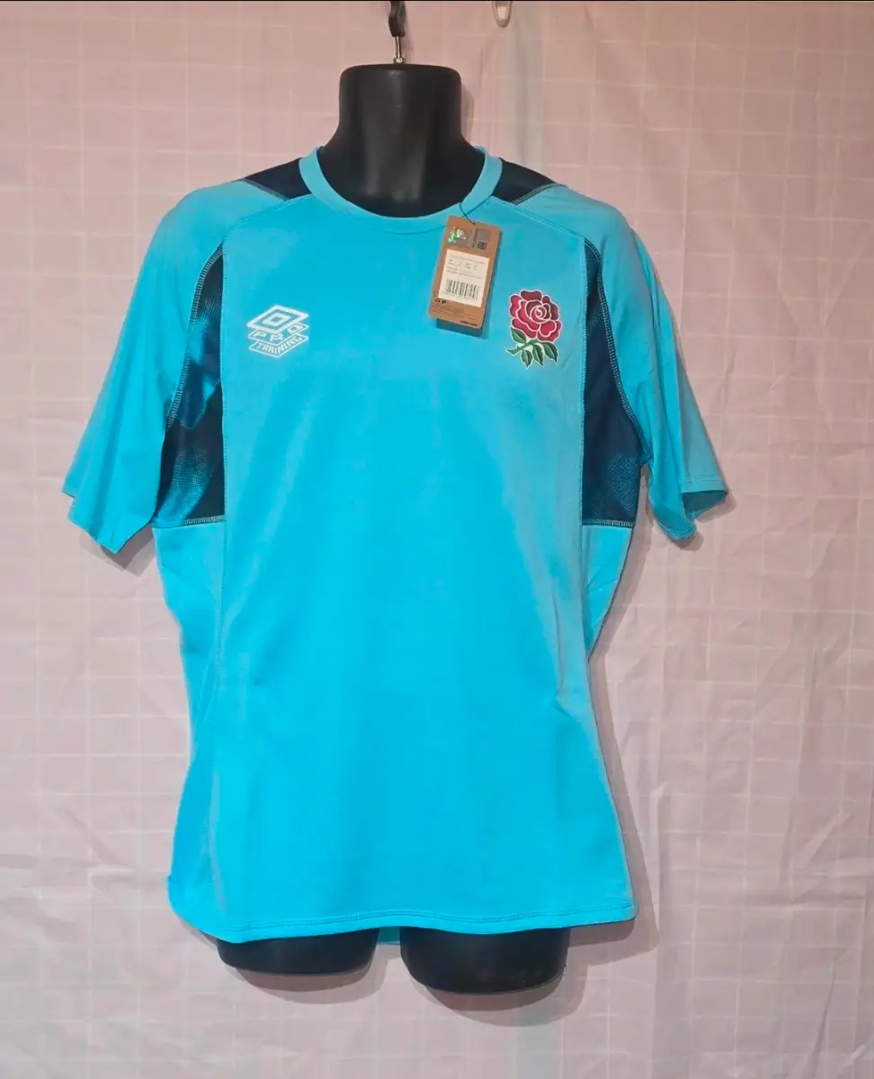 Player issue Umbro England Rugby RFU Pro Training Jersey BNWT Blue Mens XL Gym Shirt